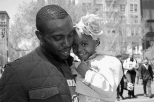 NYC, Manhattan, happy girl